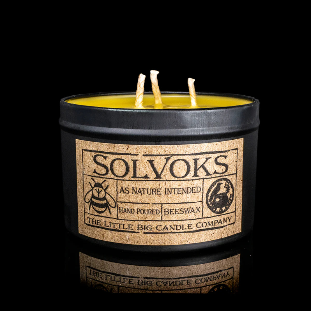 Solvoks pure beeswax candle, first flame ritual, small-batch Scandinavian apothecary candle.